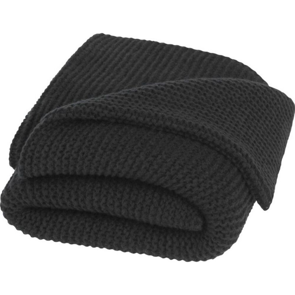 Seasons Suzy Polyester Knitted Blanket / Solid Black